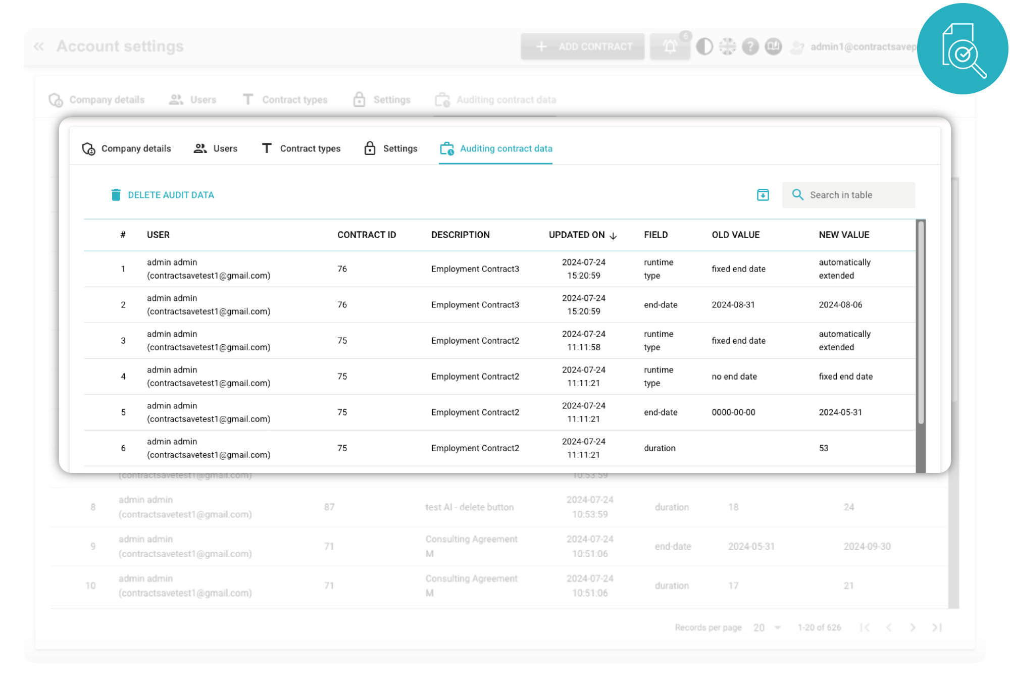 ContractSilo Dashboard