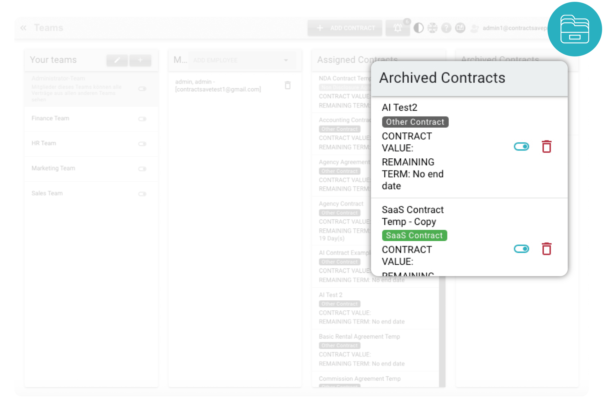 ContractSilo Dashboard